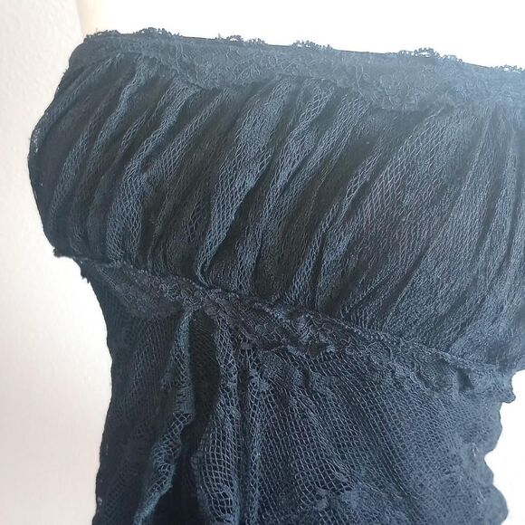 Y2K Ann Ferriday Floral Lace Fairygoth Tube Top - Picture 3 of 5